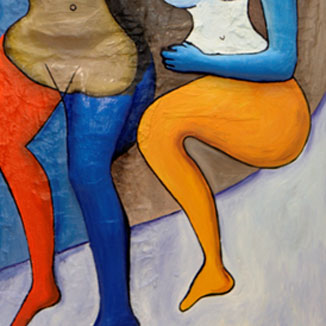 Gemälde mit weiblichen Beinen